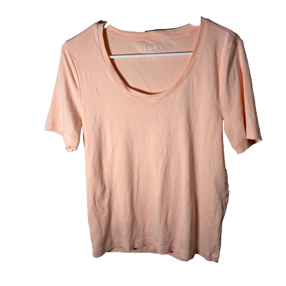 Loft T-Shirt Women's XL Short Sleeve Round Neck Pink Casual Shirt Top Basic